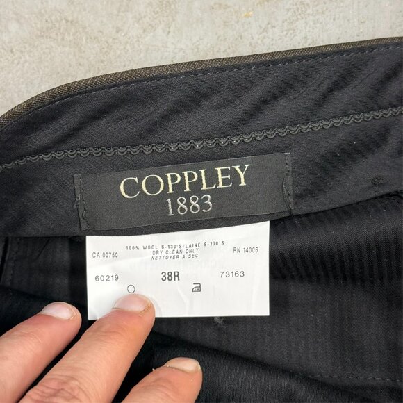 Coppley Dress Pants Super 130s Wool Trousers Brown Canada 38x32 - Picture 5 of 10